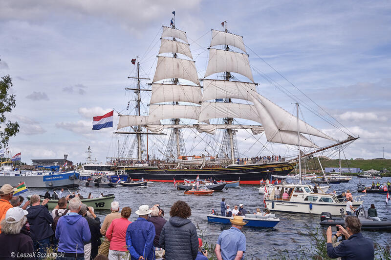 Stad Amsterdam arrives in Amsterdam. Sail 2025.