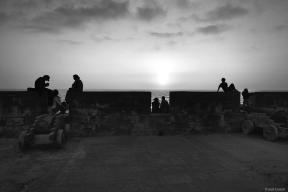 The sunset at Essaouira beach in Morocco